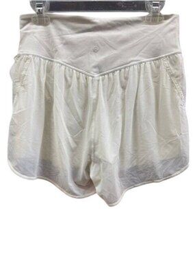 Lululemon White Skirted Shorts Size 10 High-Waisted Nylon Blend Lightweight Stre